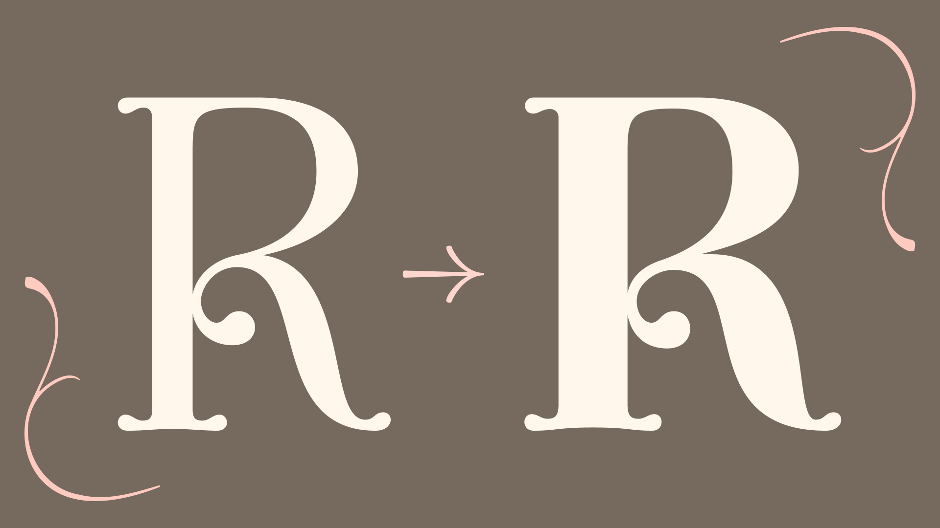 Capital "R" set in Regular and Black.