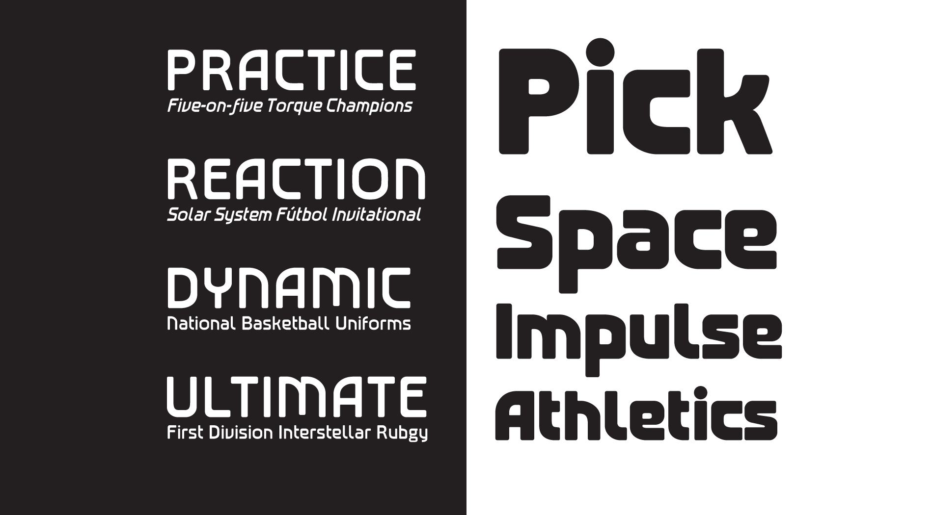 Text of varying size displaying black, regular and italic styles.