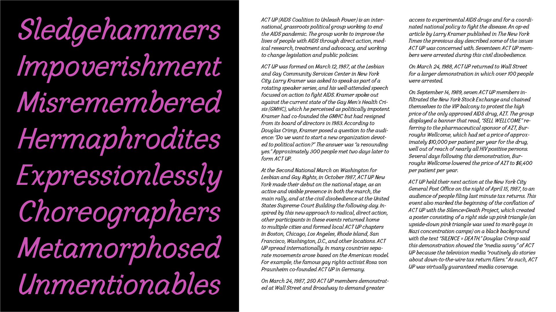 Type specimen showcasing the italic style.